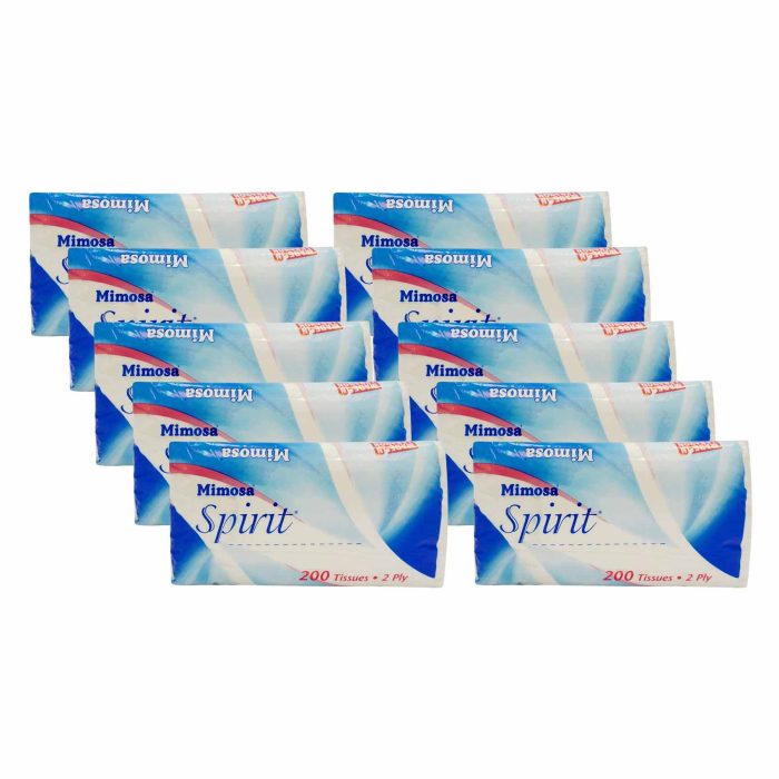 MIMOSA SPIRIT TISSUES X200 PACK OF 10