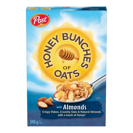 POST CORNFLAKES HONEY BUNCHES OF OAT ALMOND 340G