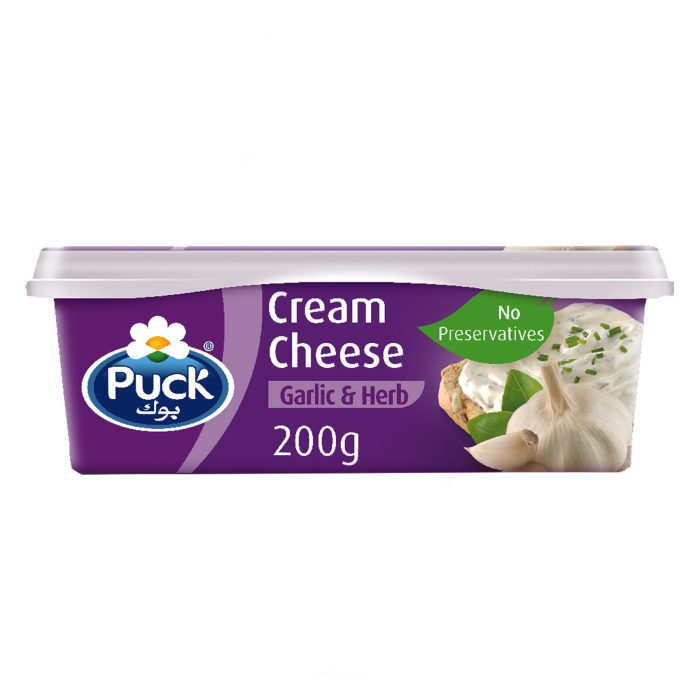 PUCK CREAM CHEESE GARLIC & HERBS TUBS 200G
