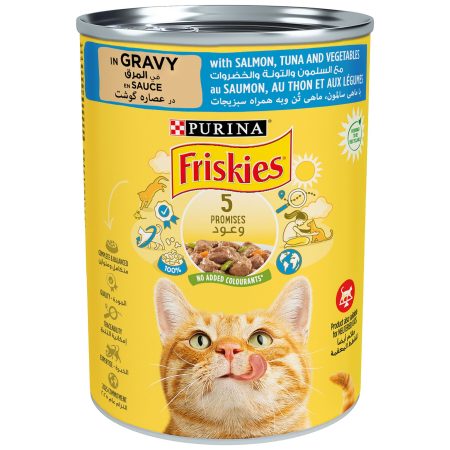 FRISKIES CAN SALMON, TURKEY & VEGETABLES CAT FOOD 400G