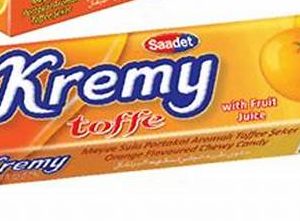 KREMY ORANGE FLAVORED TOFFE CANDY GUM