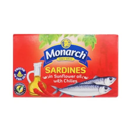 MONARCH SARDINES IN SUNFLOWER OIL & CHILIES 125G