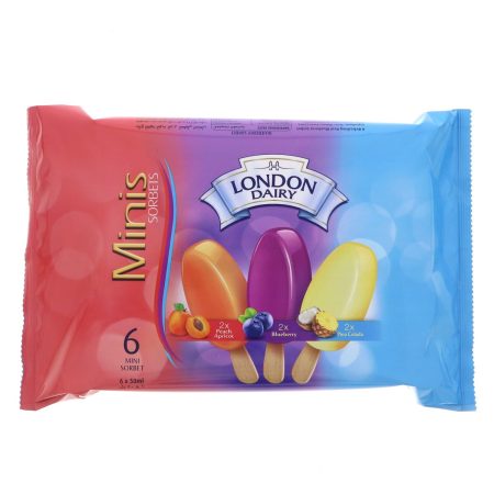 LONDON DAIRY MINIS PEACH/BLUEBERRY/PINEAPPLE