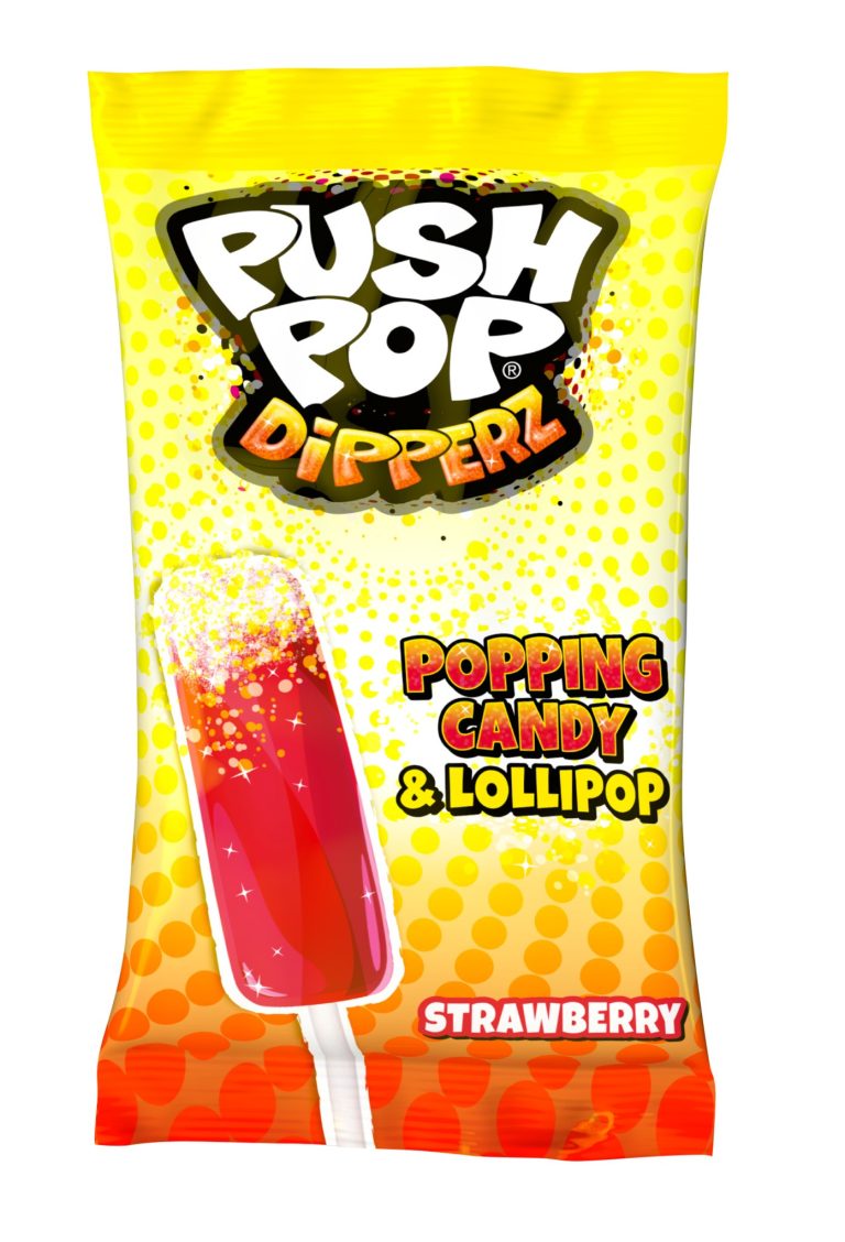 BAZOOKA PUSH POP DIPPERZ POPPING CANDY & LOLLIPOP 12G