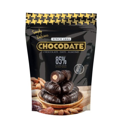 CHOCODATE 85% COCOA EXTRA DARK POUCH 100G