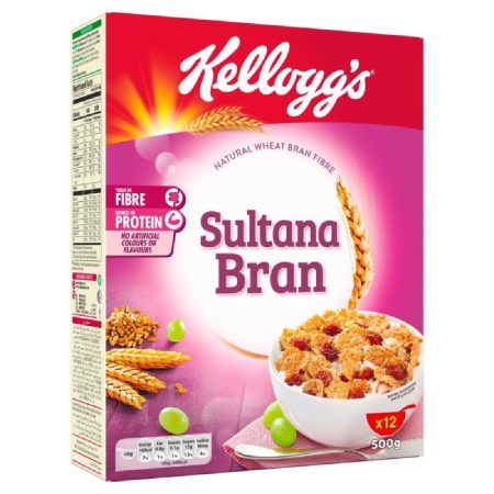 KELLOGG'S CORN FLAKES SULTANA BRAN 500G