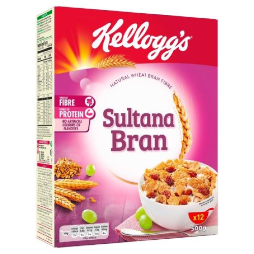 KELLOGG'S CORN FLAKES SULTANA BRAN 500G