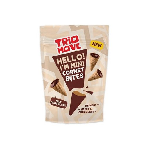 TRIO MOVE MINI CORNET BITES MILK CHOCOLATE 75G