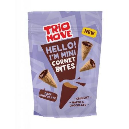 TRIO MOVE MINI CORNET BITES DARK CHOCOLATE 75G