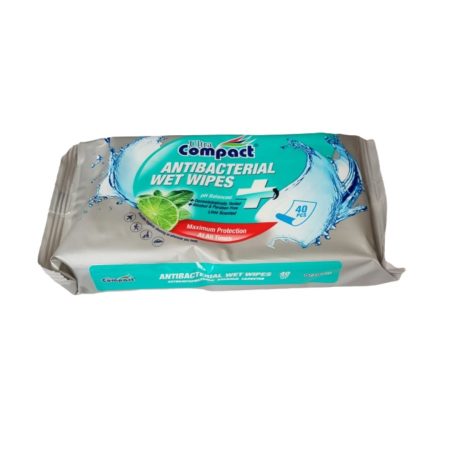 ULTRA COMPACT ANTI BACTERIAL WET WIPES X40