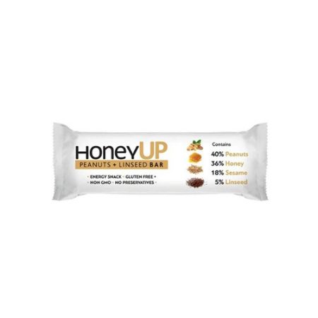 HONEY UP PEANUTS LINSEED SESAME GLUTEN FREE BAR 40G