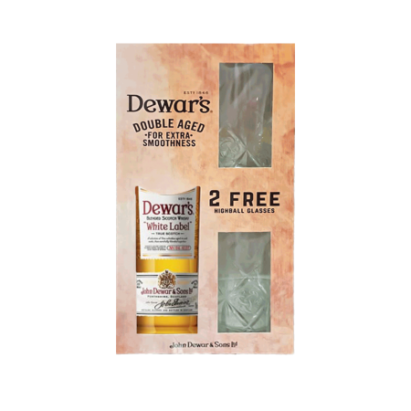 DEWARS 75CL 12Y +GLASS