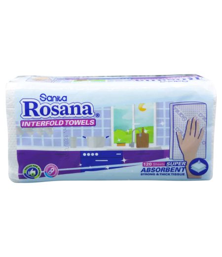 SANITA ROSANA INTERFOLD TOWELS 120 SHEETS