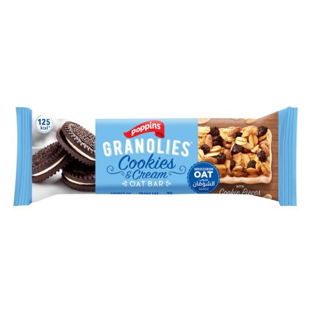 POPPINS GRANOLIES OAT COOKIES & CREAM BAR OAT BAR 30G