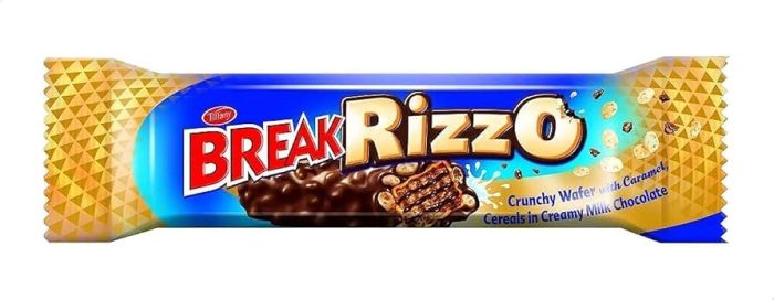 BREAK RIZZO CRUNCHY WAFER WITH CARAMEL CEREALS IN CREAMY MILK CHOCOLATE 20G