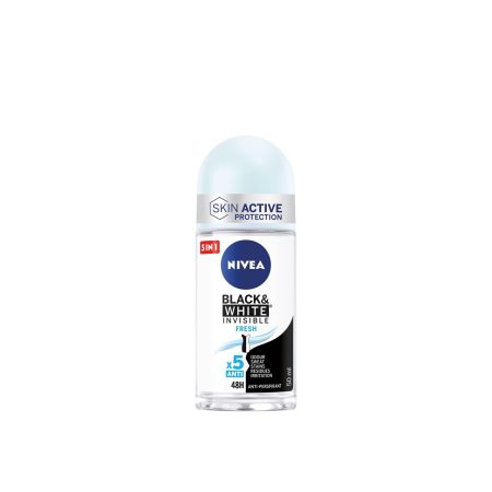 NIVEA BLACK & WHITE INVISIBLE FRESH ANTI-PERSPIRANT 5 IN 1 ROLL-ON FOR WOMEN 48H PROTECTION  50ML