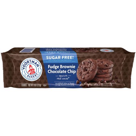 VOORTMAN COOKIES SUGAR FREE FUDGE BROWNIE CHOCOLATE CHIP 227G
