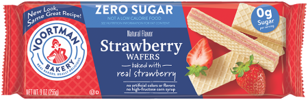VOORTMAN WAFER SUGAR FREE STRAWBERRY FLAVOUR 255G