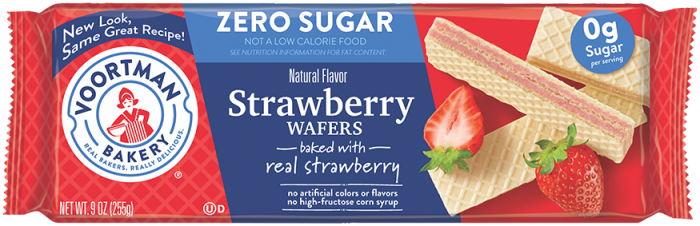 VOORTMAN WAFER SUGAR FREE STRAWBERRY FLAVOUR 255G