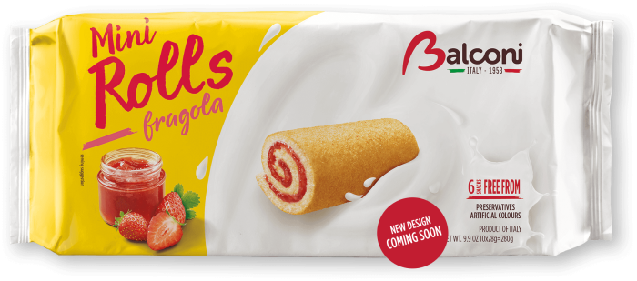 BALCONI MINI ROLLS STRAWBERRY 30G