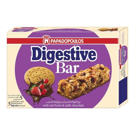 PAPADOPOULOS DIGESTIVE BAR FRUIT & MILK CHOCOLATE