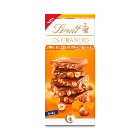 LINDT 150G LES GRANDES CARAMEL HAZELNUT