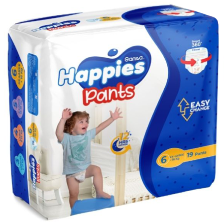HAPPIES BABY PANTS XXL 19 DIAPERS  -10%