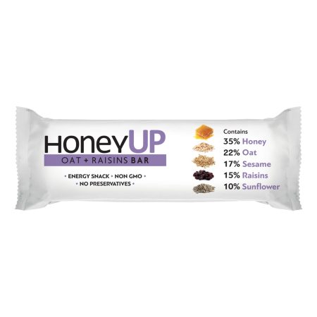 HONEY UP OAT RAISINS SESAME GLUTEN FREE BAR 40G