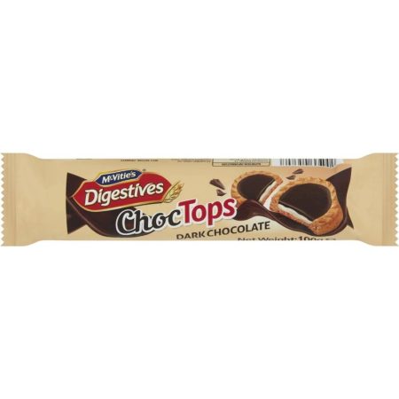 MCVITIES DARK CHOCOLATE CHOCTOPS DIGESTIVE BISCUITS 100G