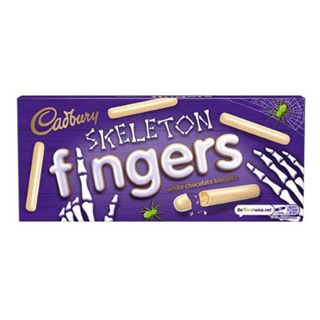 CADBURY SKELETON FINGERS WHITE CHOCOLATE BISCUITS 114G
