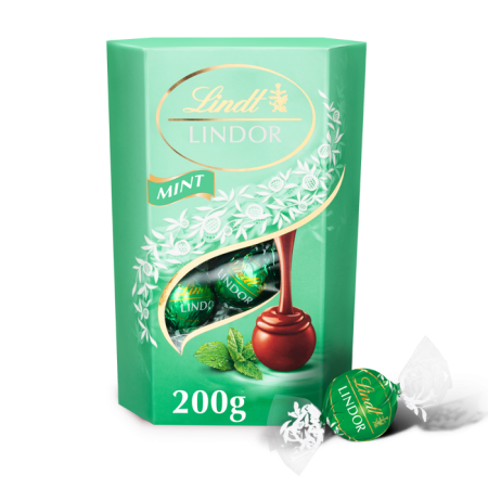 LINDT CORNET 200G LINDOR MINT