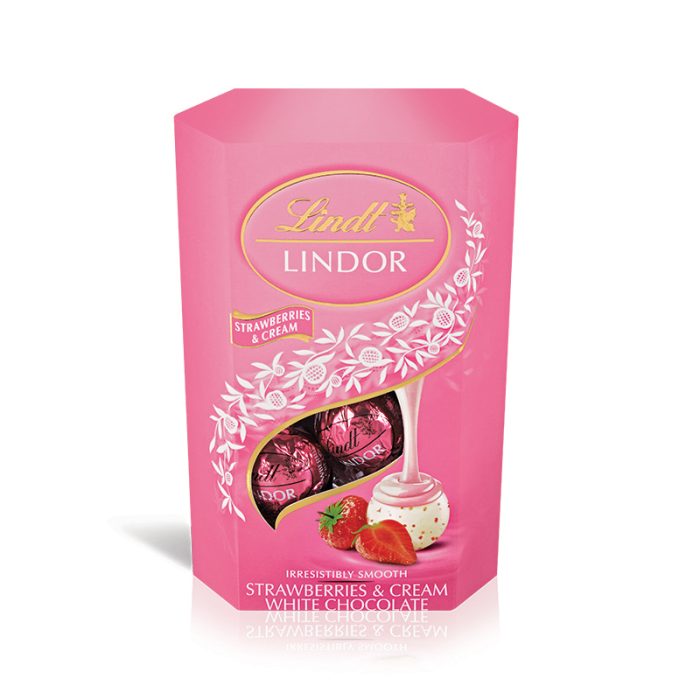 LINDT CORNET 200G LINDOR STRAWBERRY