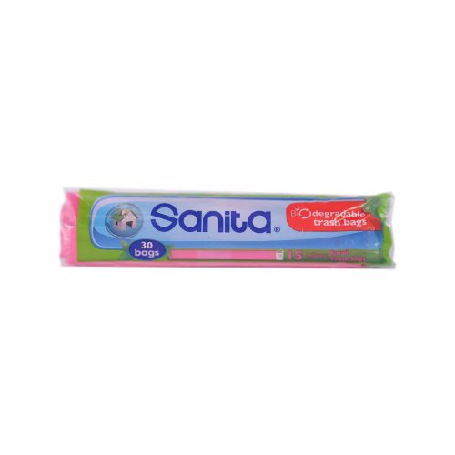 SANITA TRASH BAGS BIO PINK SMALL