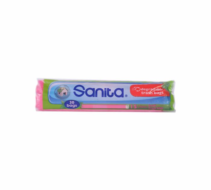 SANITA TRASH BAGS BIO PINK SMALL