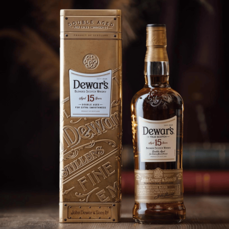 DEWARS 75CL 15Y DOUBLE AGED TIN
