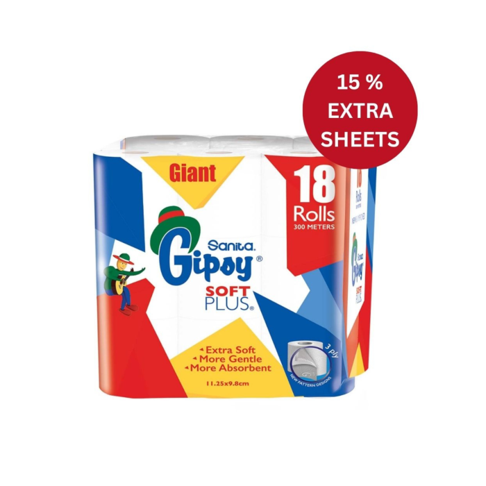 TOILET GIPSY SOFT 18 ROLLS +15%