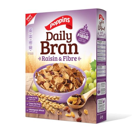 POPPINS DAILY BRAN RAISIN & FIBRE 375G