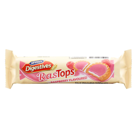 MCVITIES DIGESTIVE CHOCTOPS RASBERY 100G