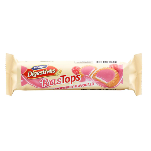 MCVITIES DIGESTIVE CHOCTOPS RASBERY 100G