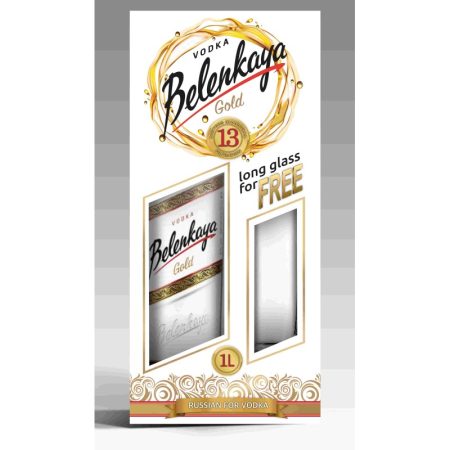 BELENKAYA VODKA GOLD PREMIUM 1L +1 GLASS