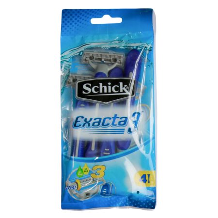 SCHICK EXACTA 3 DISPOSABLE RAZOR FOR MEN 3+1FREE