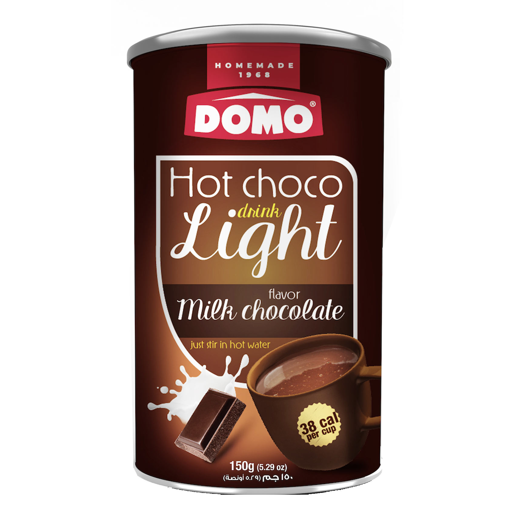 DOMO HOT CHOCO LIGHT MILK 150G