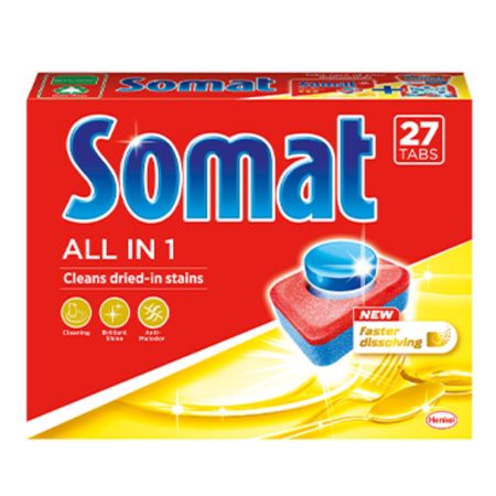 SOMAT ALL IN ONE REGULAR DISHWASHER TABLETS 27 TABS