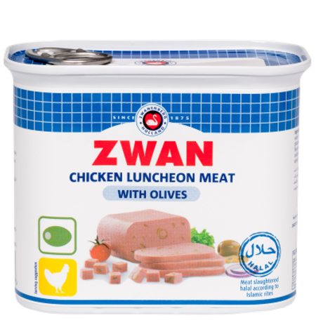 ZWAN LUNNCHEON MEAT CHIKEN WITH OLIVES 340G