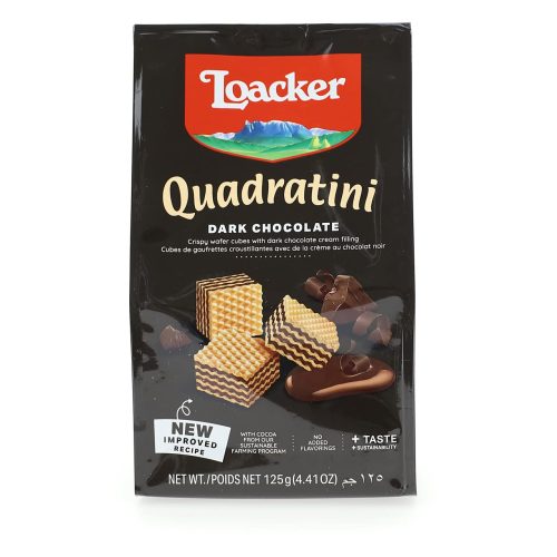 LOACKER QUADRATINI 125G DARK CHOCO