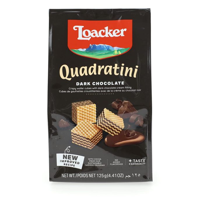 LOACKER QUADRATINI 125G DARK CHOCO